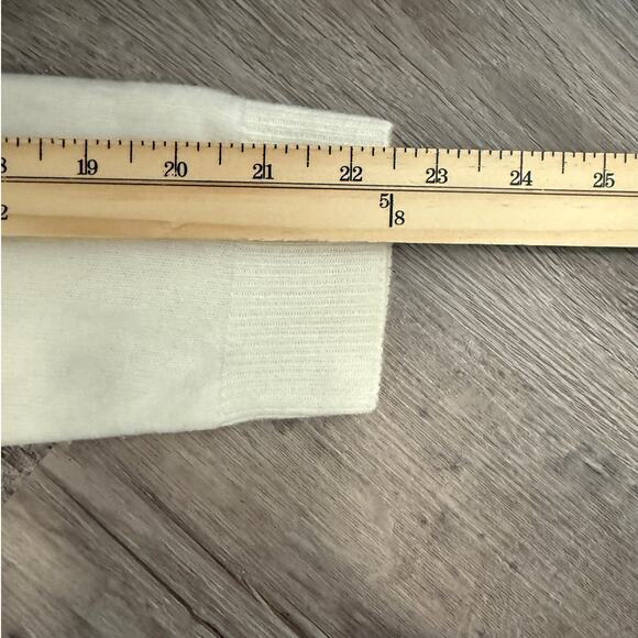 Chico’s Women’s Medium Cream Open Front Drape Cardigan Zip Pockets - Picture 10 of 12